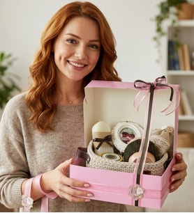 Ng Gifts Kişiye Özel Fotoğraflı Çerçeveli El Emeği Örgü Sepette Yeşil Hediye Seti