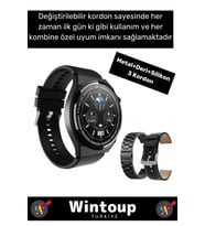 Huawei&Samsung&Xiaomi Uyumlu 3 Kordonlu Akıllı Saat Sesli Görüşme Bildirim Smart Watch