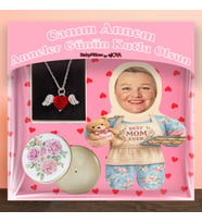 eJOYA Annelere Günü Özel MiniBiz Yastık & Mum & Kanatlı Kalp Kolye Hediye Kutusu 116353 (A.Pembe)