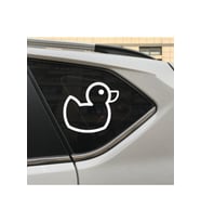 Karikatür Sevimli Ördek Tasarım Oto Cam Sticker Beyaz 15*10 Cm