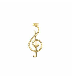 14k Altın Tek Sol Anahtarı Müzik Küpe