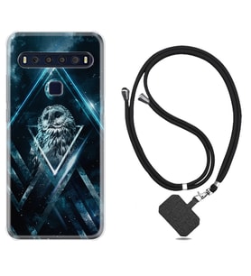 TCL 10L 10 Plus 10SE 20E 20SE 30 L7 Kılıf Boyun Askılı Silikon Old Owl 1649