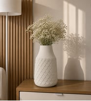 24 cm Dekoratif Vazo - Seramik Görünümlü Vazo - Modern Ev & Ofis Dekorasyon