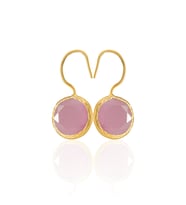 Kadir Jewellery 22 Ayar Altın Kaplama Kadın Taşlı Küpe -El İşçiliği Ve Hipoalerjenik Küpe -E01