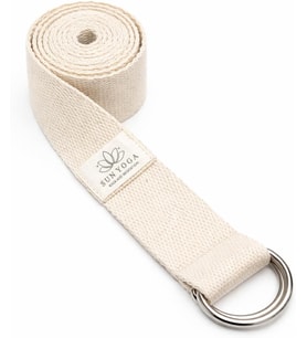 Organik pamuk Yoga Pilates kemeri Ekru Ham renk 200 cm 5 cm en Yoga kemeri