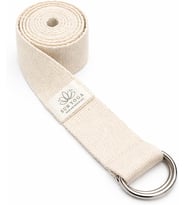 Organik pamuk Yoga Pilates kemeri Ekru Ham renk 200 cm 5 cm en Yoga kemeri
