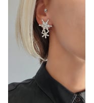 Kar Tanesi Model Kristal Taşlı Küpe