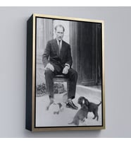 Altın Çerçeveli Atatürk Portre Tablosu Mustafa Kemal Atatürk Dikdörtgen Dekoratif Kanvas Tablo (Altın)
