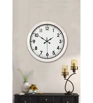 36 cm Beyaz Metal Standart Duvar Saati