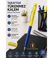 Kalemhane Kişiye Özel Taraftar Tükenmez Kalem Kutulu ve Dokunmatik Özellik- Sarı Lacivert