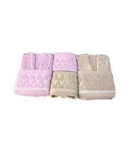 Royam Cotton Paris Jakarlı Pamuklu 6 Parça Aile Bornoz Seti (Bej)