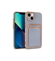 Apple iPhone 13 Uyumlu Kılıf Zore Bark Kartlıklı Kapak (Lila)
