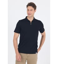 Siyah Kısa Kol Düz Suprem Polo Yaka Cepsiz Esnek Casual Slim Fit Tişört 1011250161_001