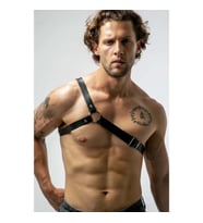 Tek Omuz Deri Erkek Harness (Kırmızı)