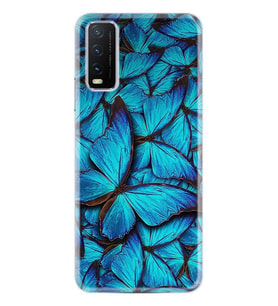 Vivo Y70 Kılıf Desenli Silikon Blue Butterflys 1351
