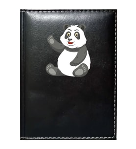 PROMOSYON DENİZİ  SEVİMLİ PANDA 2 GÖRSELLİ SİYAH RUHSAT KABI