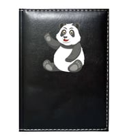 PROMOSYON DENİZİ  SEVİMLİ PANDA 2 GÖRSELLİ SİYAH RUHSAT KABI