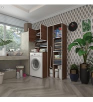 Kenzlife çamaşır makinesi dolabı hayzumsüpürge cvz 180*126*55 banyo kiler çift kapaklı arkalıklı (Karışık)
