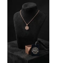 925 Ayar Zirkon Taşlı Rose Kar Tanesi Gümüş Kolye