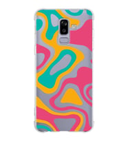 Samsung Galaxy J8 (2018)  Köşe Korumalı Antişok Kapak Renkli Desen Tasarımlı Şeffaf Silikon Kılıf