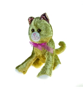 Oyuncak Pelüş Kedi Sevimli Kedi Gold 30 Cm (Yeşil)