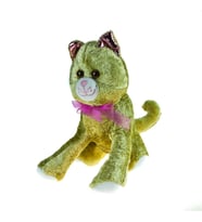 Oyuncak Pelüş Kedi Sevimli Kedi Gold 30 Cm (Yeşil)