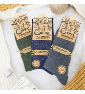 Erkek Koyun Yünü Lambswool Kışlık 3'lü Set Çorap (Çok Renkli)
