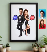 Kişiye Özel Karikatürlü Cool Sevgililer Siyah Çerçeve Sevgililer Günü Hediyesi