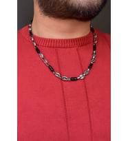Papatya Silver Çelik Erkek Kahve Çekirdeği Boncuk Zincir Kolye