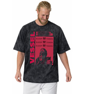 Tasarım Vessel Sleep Token Rock Metal Müzik Grubu Baskılı Unisex Oversize Vintage Yıkamalı Tişört