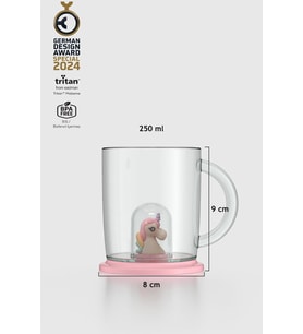 Renga Joy Unicorn Figürlü 250 ml Kulplu Tritan Bardak 222059 Pembe