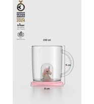 Renga Joy Unicorn Figürlü 250 ml Kulplu Tritan Bardak 222059 Pembe