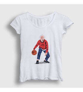 Presmono Kadın Beyaz Basketball Basketbol Albert Einstein T-Shirt 330509tt