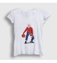 Presmono Kadın Beyaz Basketball Basketbol Albert Einstein T-Shirt 330509tt