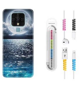 Tecno Camon 16 18P Pova 3 Pova Neo Kılıf Kablo Koruma Spiral Silikon Great Moon 1301