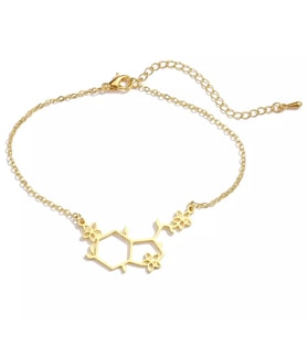 Has Altın Kaplama  Çiçekli Serotonin Hormon Gümüş Bileklik 925K