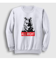 Presmono Unisex Beyaz All Might Anime Boku No Hero Academia Sweatshirt 234097tt