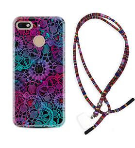 General Mobile GM8 Go GM9 GM20 Pro Plus Kılıf Boyun Asklı Rasta Silikon Colurful Mandala 1667