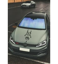 Oto Kaput Şerit Sticker Dövme Tasarımlı Siyah 25*60 Cm