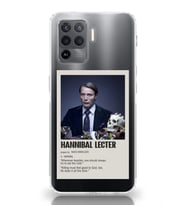 Oppo Reno 5 Lite Uyumlu Hannibal Lecter Minimalist Poster Desenli Şeffaf Telefon Kılıfı