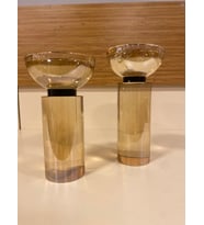 MUMLUK ŞAMDAN 2'Lİ KRİSTAL BAL SİYAH SİLİNDİR MODEL