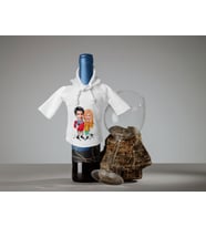 BK Gift Kişiye Özel Sevgililer Karikatürlü Mini Beyaz İçki Şişesi Tişörtü , Ev Bar Dekoru, Viski, Şarap, Votka, Rakı Şişesi Tişörtü, Ev Barı-41