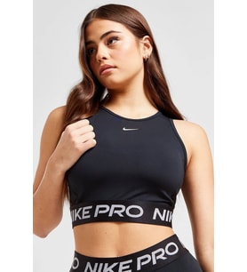 Nike Pro Training Dri Fit Shine Crop Tank Top Kadın Parlak Swoosh Crop Atlet Siyah