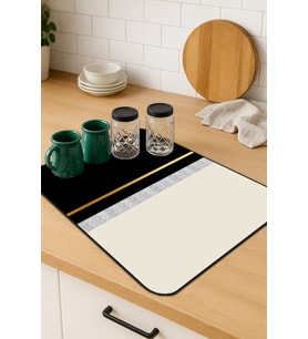 Siyah Modern Microfiber Bulaşık Kurutma Kurulama Matı MM009