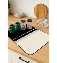 Siyah Modern Microfiber Bulaşık Kurutma Kurulama Matı MM009