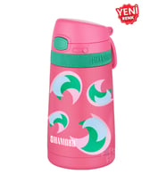 Shamobo Çocuk 350 Ml Pipetli Paslanmaz Çelik Termos Bpa İçermez 9 Renk (Koyu Pembe)