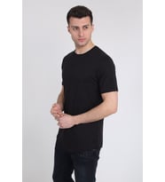 Erkek Kısa Kollu Oval Kesim Basic T-Shirt 21K-3400741-01 Siyah
