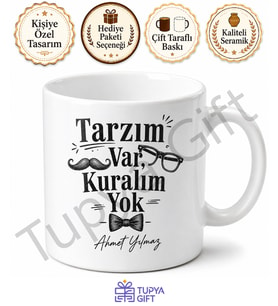 Hipster Baba Yazılı Tarz Kupa Bardak Babalar Günü Özel Hediye Baskılı