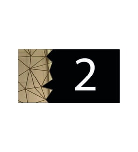 Dekoratif Aynalı Modern Kapı Numarası - Gold 2