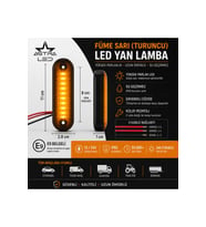 Füme Side Marker Sarı/Turuncu LED Yan Lamba – E9 Belgeli
